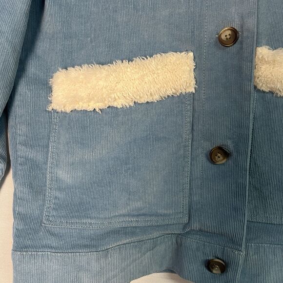 Roxy NWT Women's Dusk Blue ALMOST FAMOUS Corduroy Bomber Jacket, Size XS - Picture 6 of 10